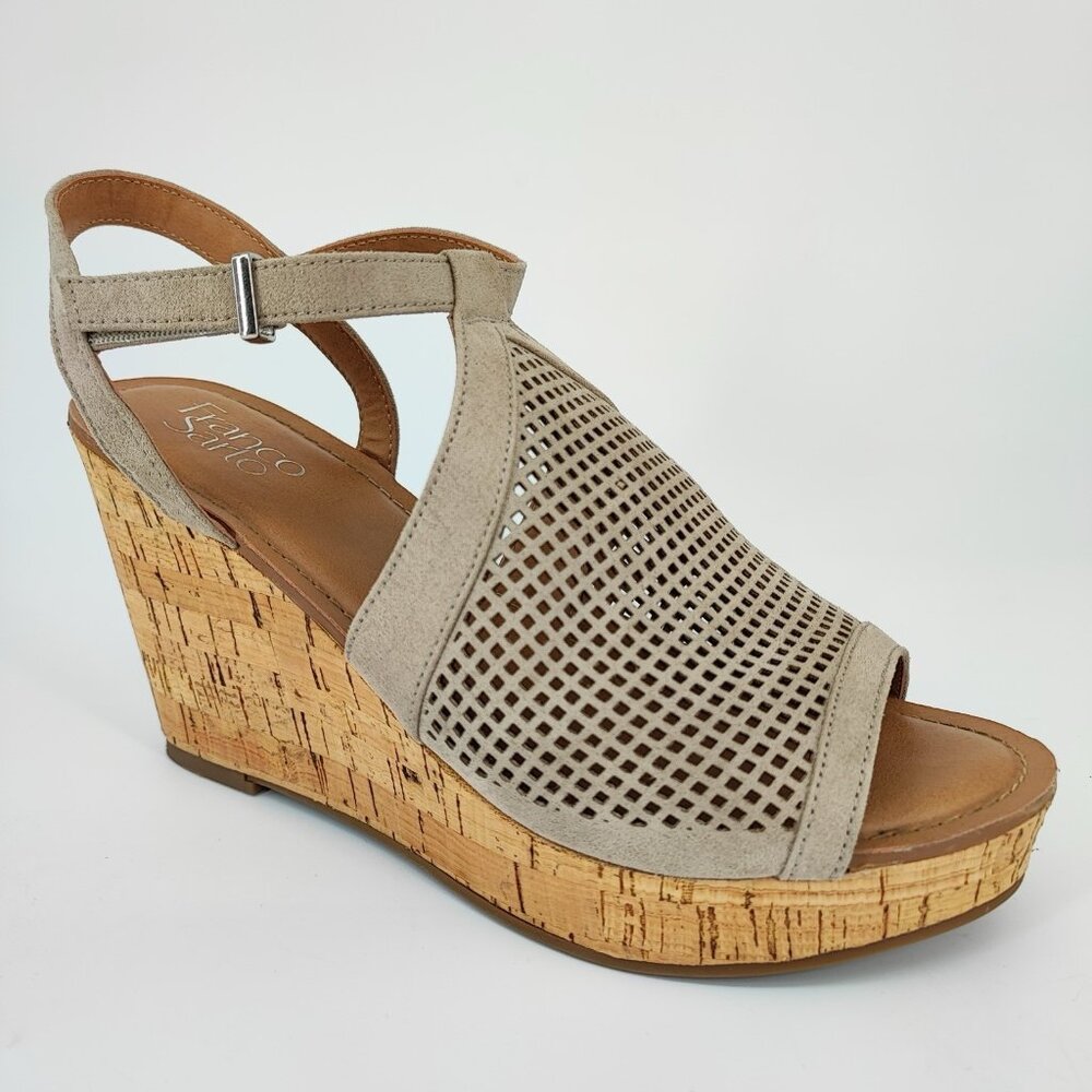 Franco Sarto Canyon Women's Size 9M Synthetic Beige Wedge Sandals Casual